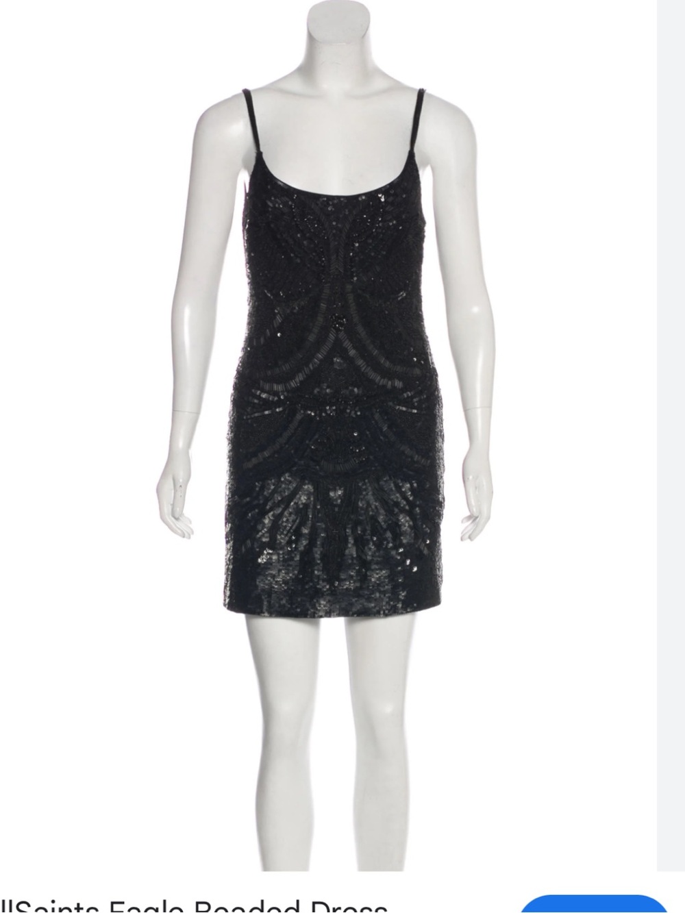 All Saints black Sequin Mini Dress - Picture 2 of 3
